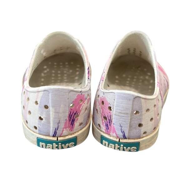 Native Kids Jefferson C10 Slip-On Shoes Purple & Pink Abstract Rubber Sole - Picture 6 of 6